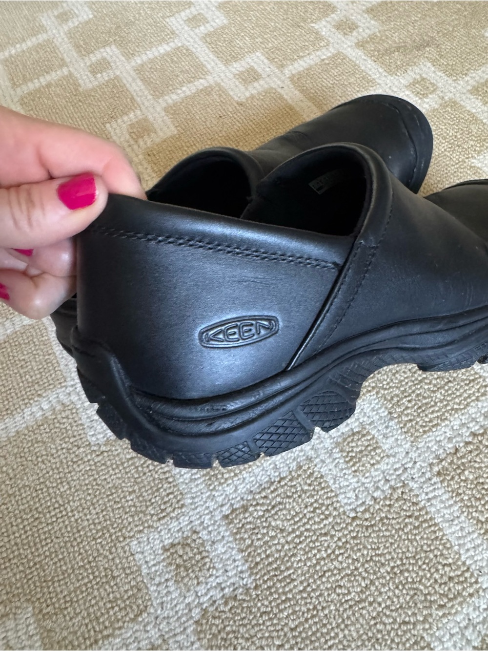 KEEN Canteen Leather Slip-On Clogs Black Comfort Work Shoes Men’s 9.5 - Picture 8 of 13